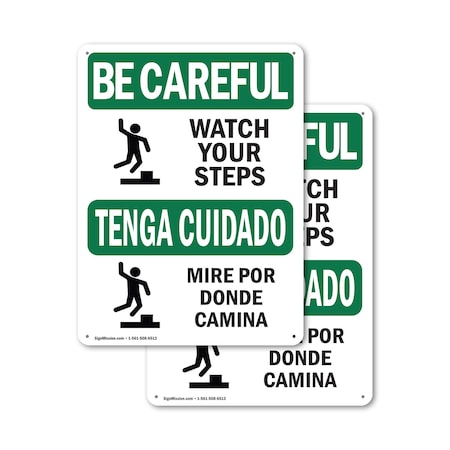 Signmission 24 in Height, 18 in Width, Aluminum, Rectangle, Bilingual OS-2PACK-BC-A-1824-L-10066